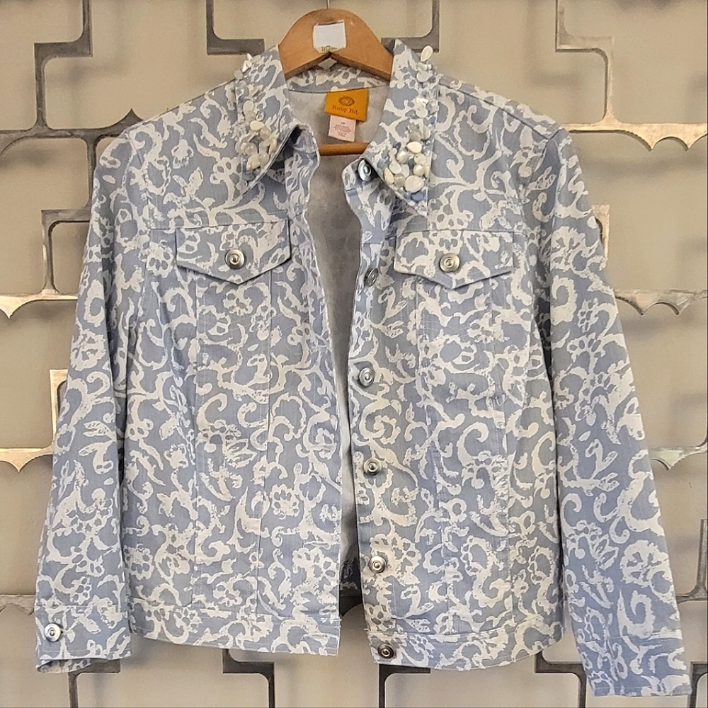 Blazer jacket Ruby Rd. Size 10 Color blue-white